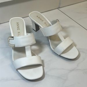 Anne Klein white sandals, size 9M